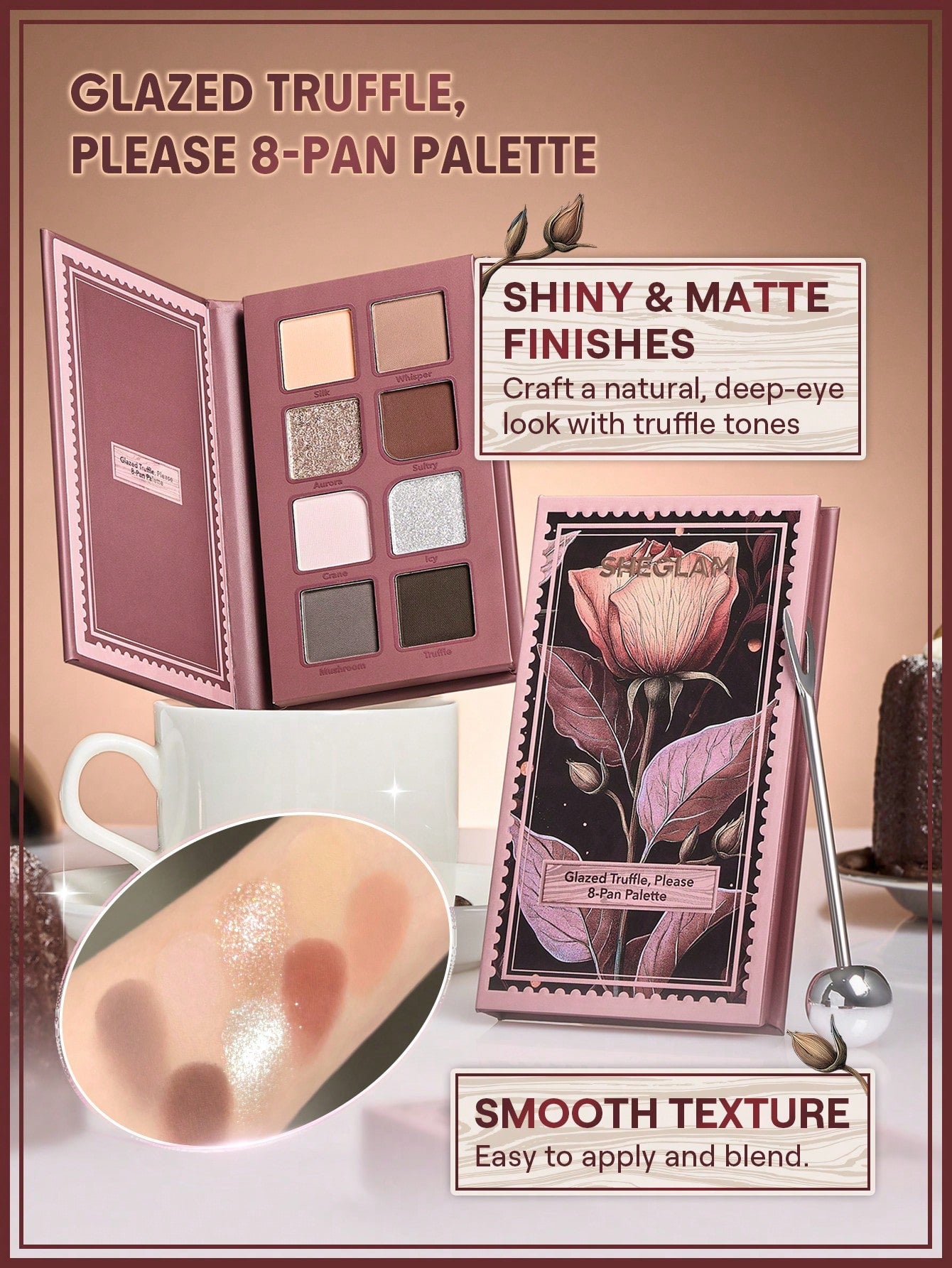 SHEGLAM Glazed Truffle Please 8-Pan Eyeshadow Palette Multicolor