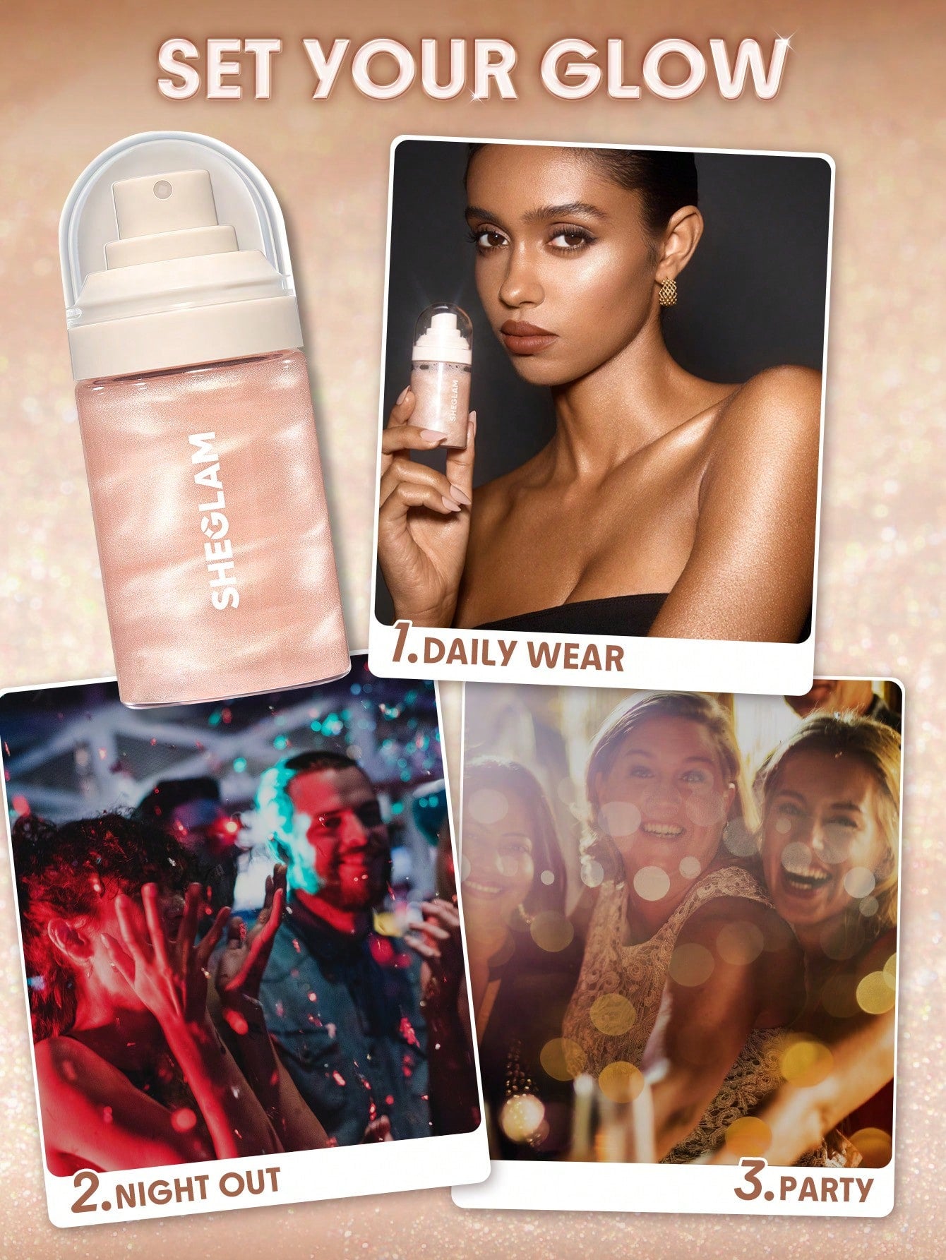SHEGLAM Light Me Up Luminous Setting Spray with Gold