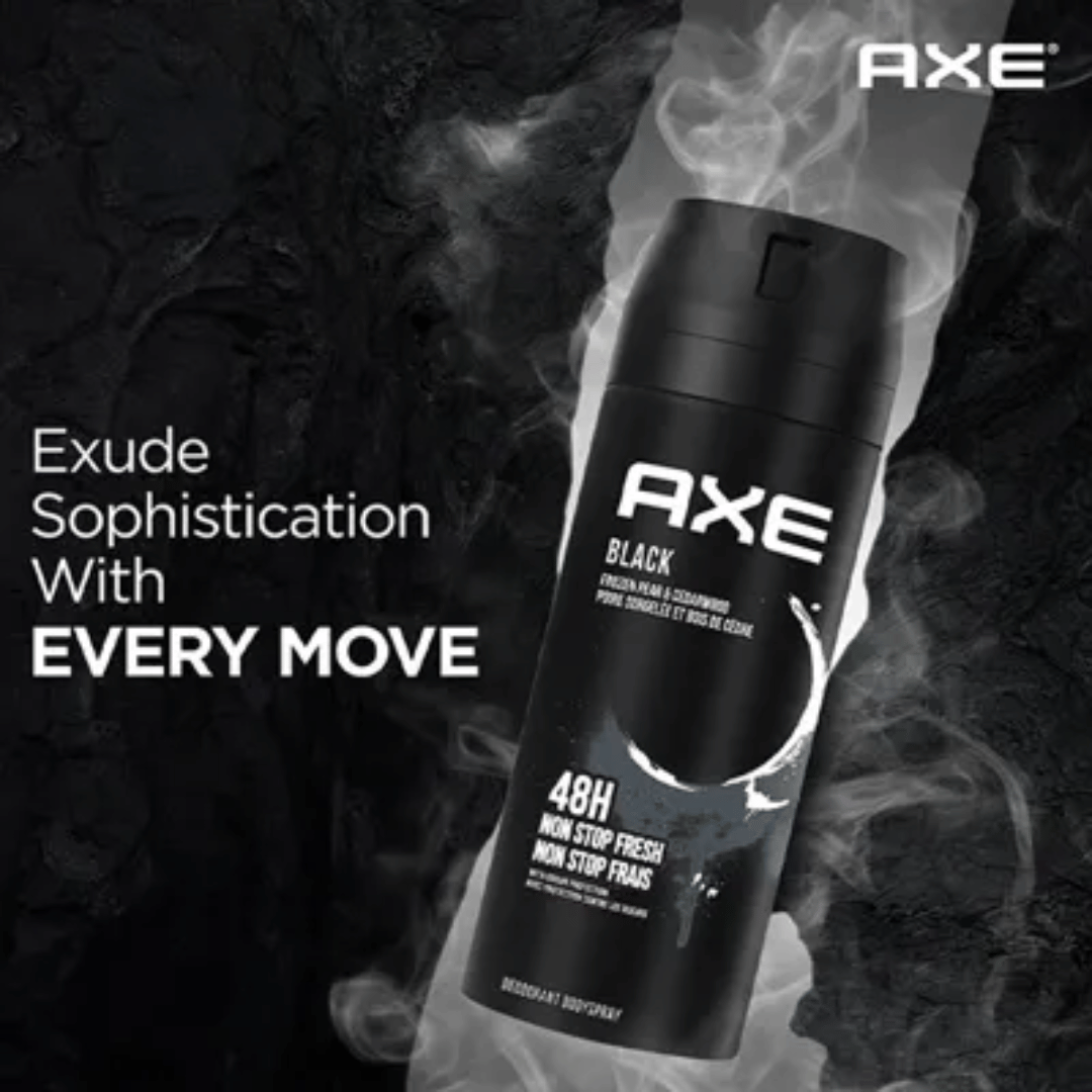 AXE Black 48H Body Spray 150ml: Long-Lasting Freshness, Subtle Scent, Odour Protection