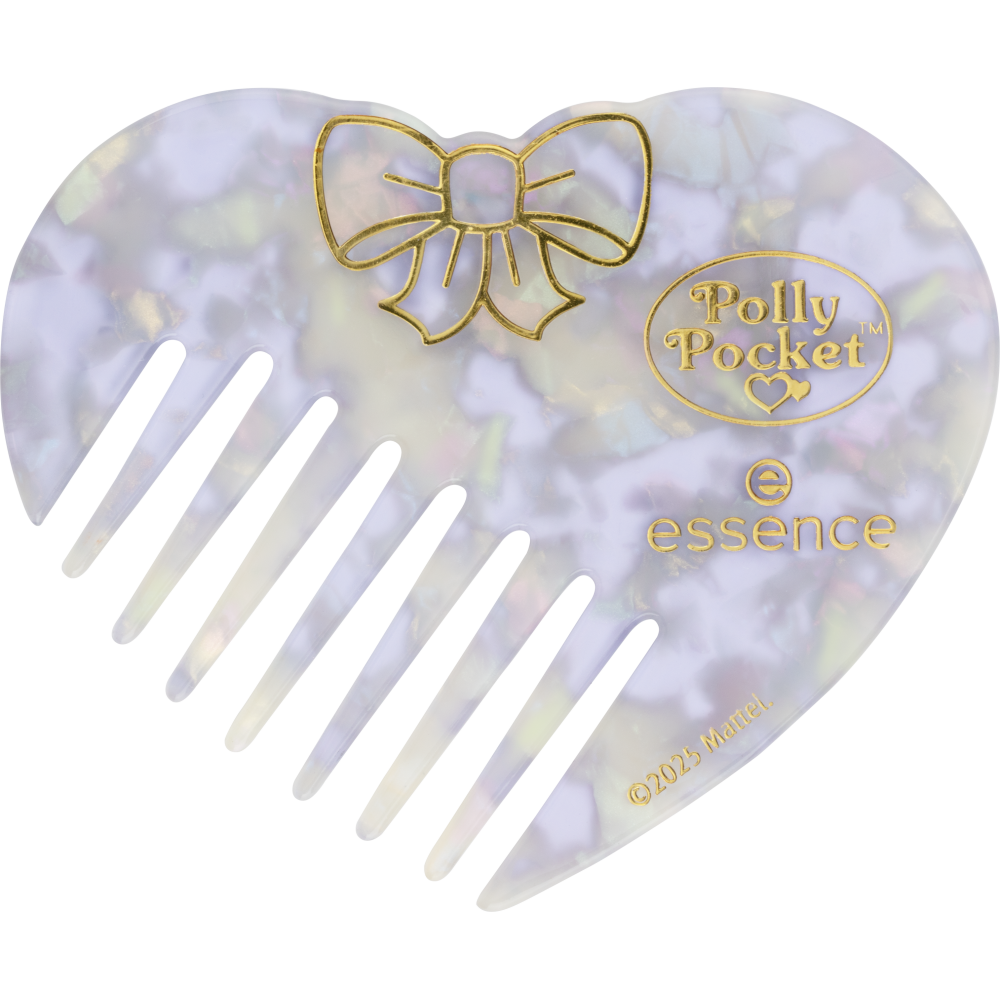 essence Polly Pocket Wide-Tooth Heart Comb Gentle Detangling Compact Travel