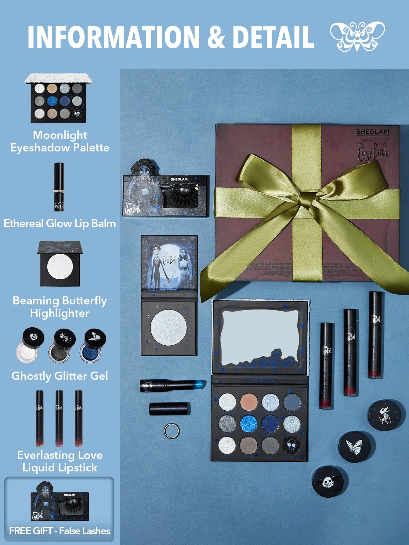 SHEGLAM Corpse Bride Full Makeup Collection Set Long-Wear Waterproof