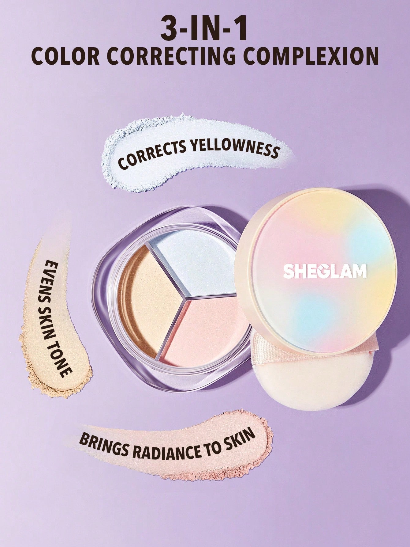 SHEGLAM Radiance Ring 3‑in‑1 Colour‑Correcting Illuminating Setting Powder