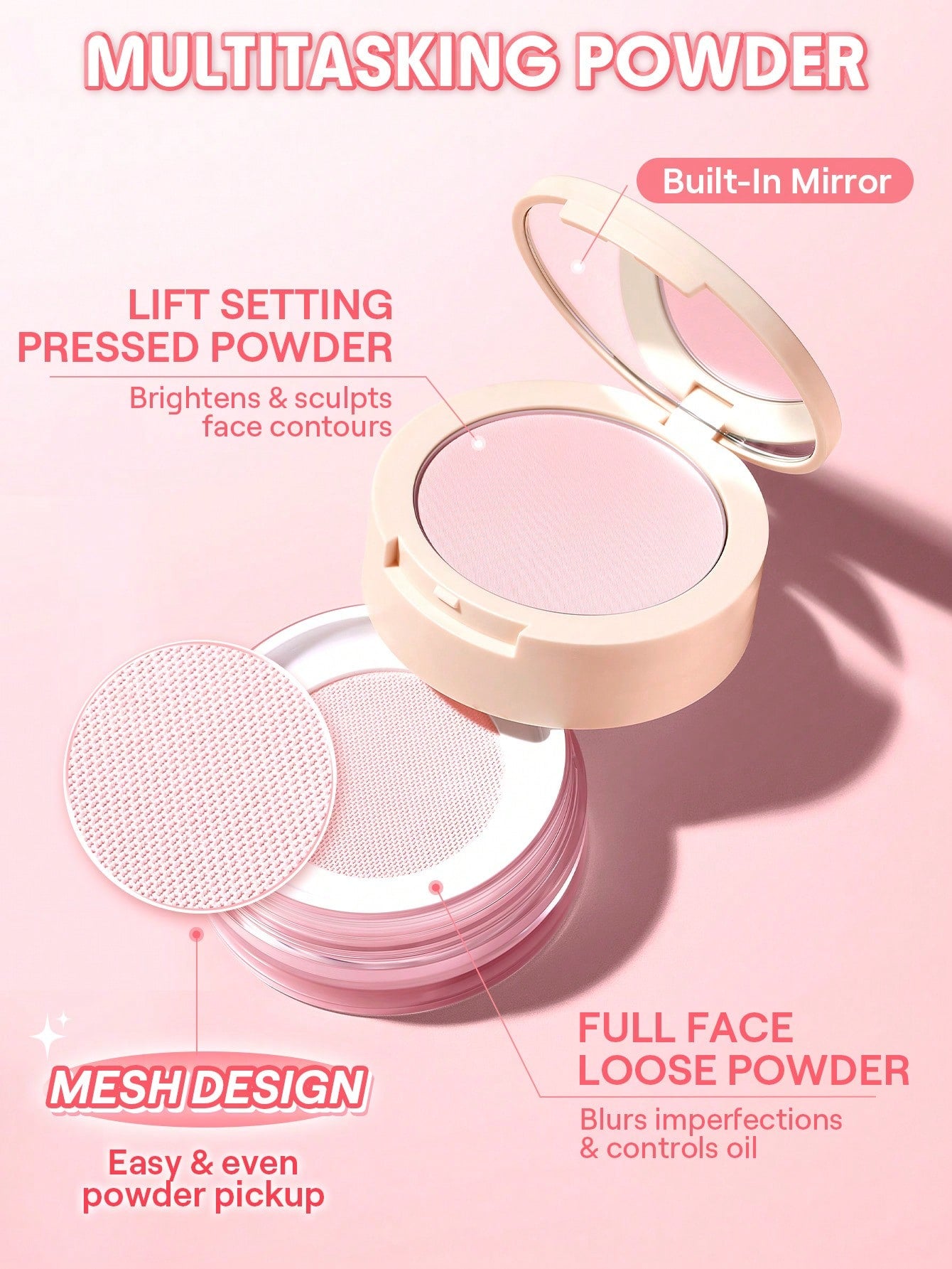 SHEGLAM Insta-Ready Ultra-Fine Blur & Lift Powder Duo Bubblegum
