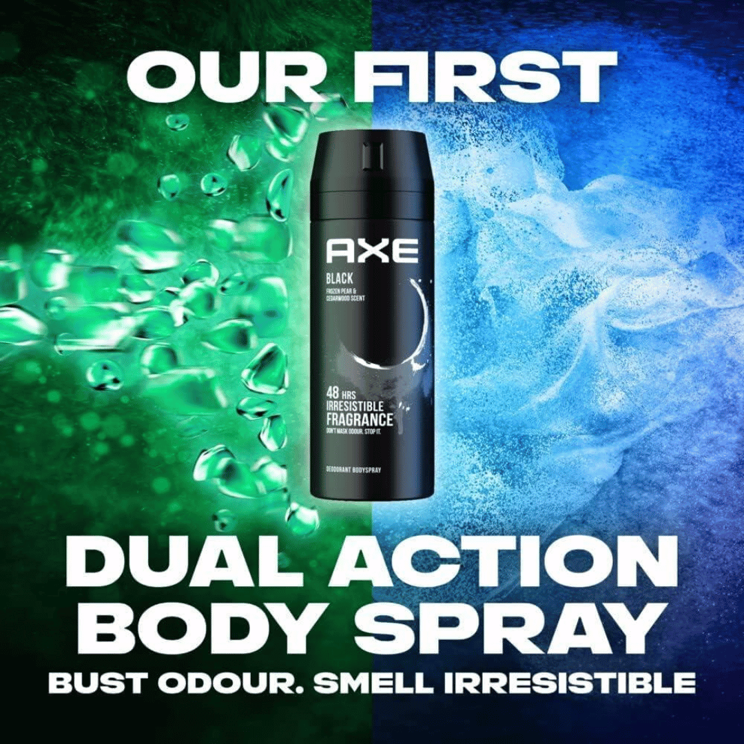 AXE Black 48H Body Spray 150ml: Long-Lasting Freshness, Subtle Scent, Odour Protection