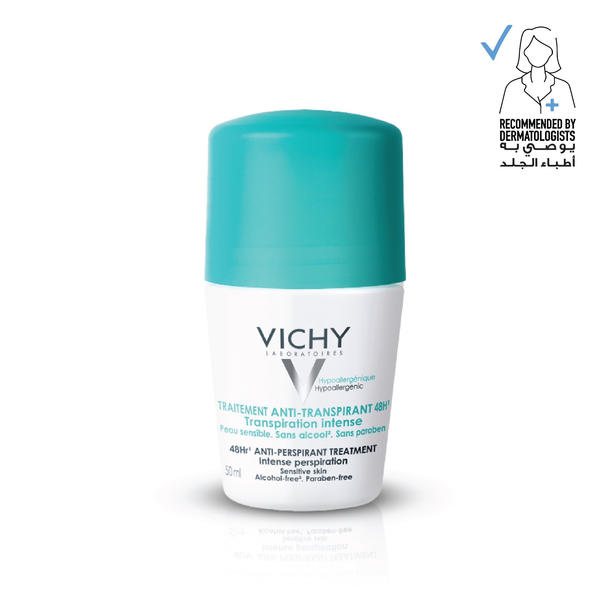 Vichy 48 Hours Anti-Perspirant Deodorant Intensive Treatment 50ml for Long-Lasting Sweat Protection