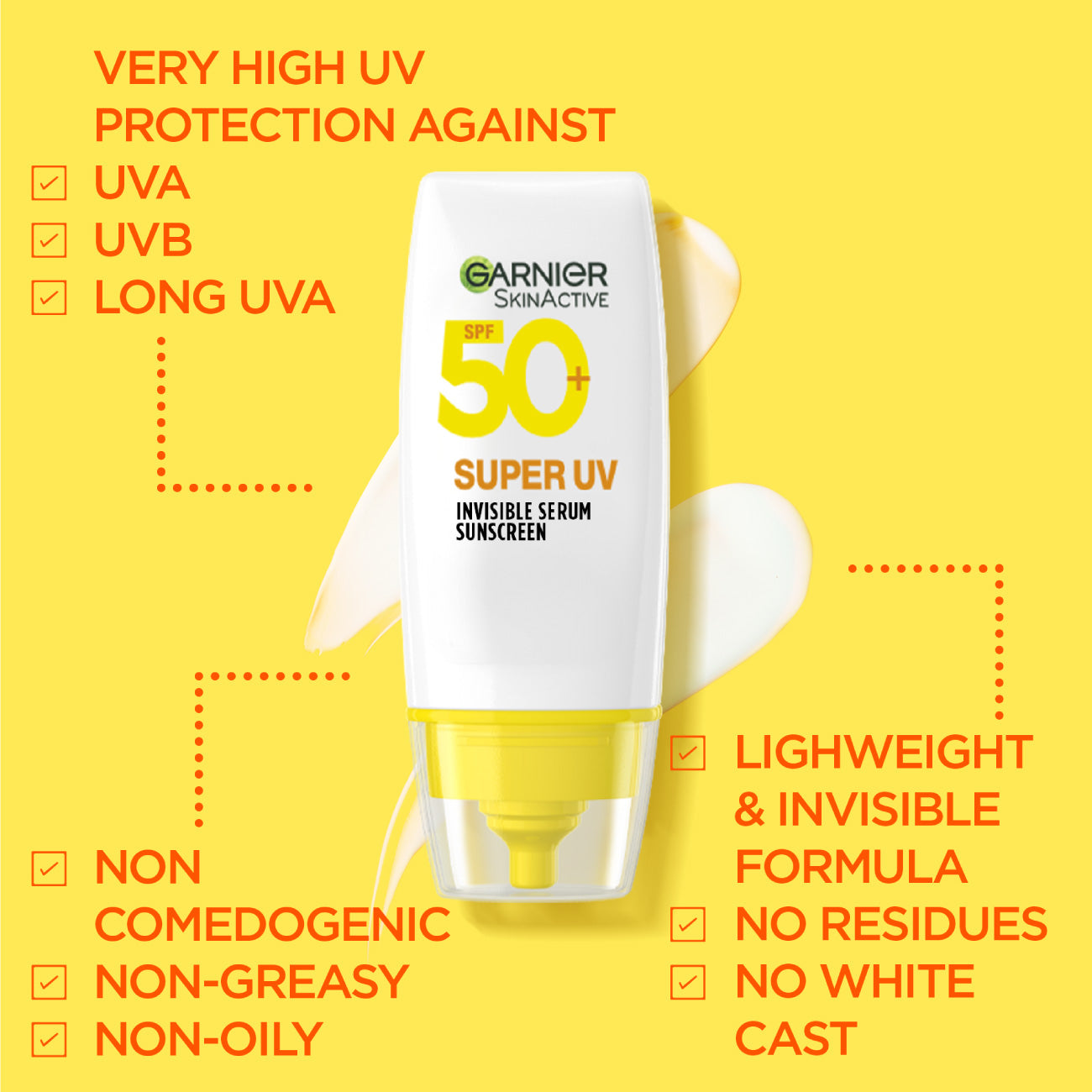 Garnier Super UV Invisible Serum SPF 50+ Sunscreen 30ml - High Protection